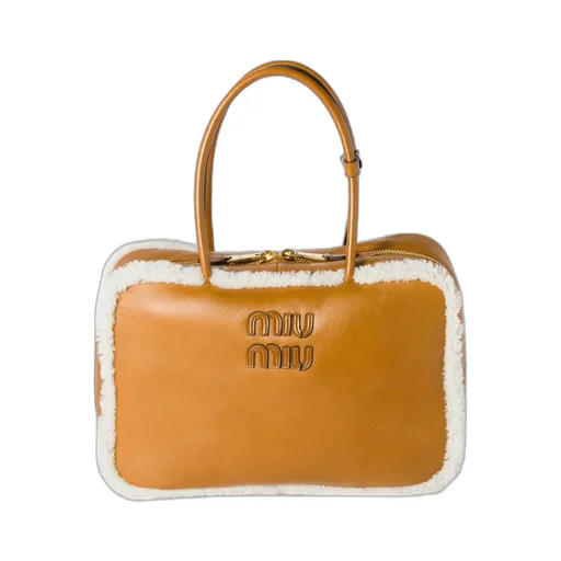 Beau Shearling Top-Handle Bag