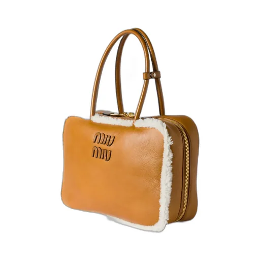 Beau Shearling Top-Handle Bag
