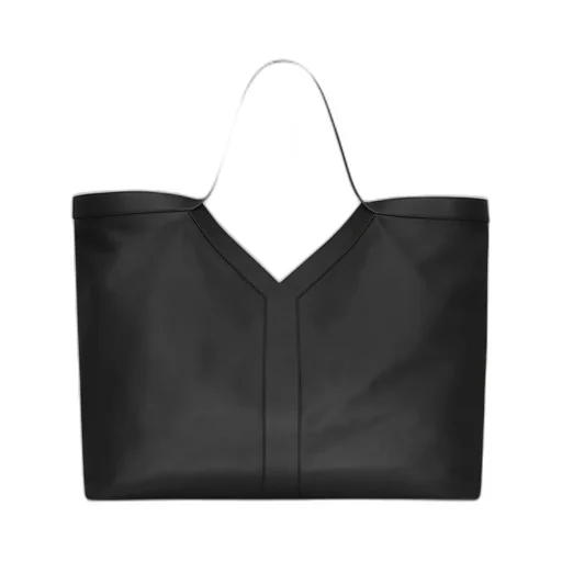Y Maxi Tote In Grained Leather