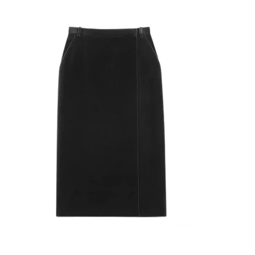 Midi Wrap Skirt In Cotton Velvet