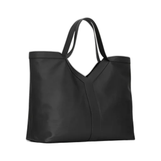 Y Maxi Tote In Grained Leather