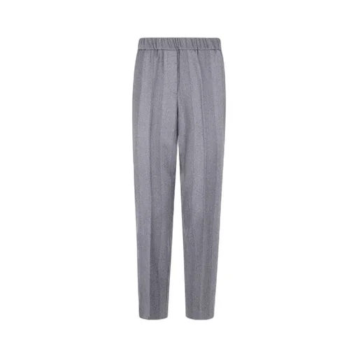 Herringbone Elasticated-Waist Trousers
