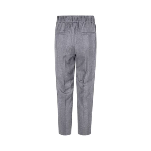 Herringbone Elasticated-Waist Trousers