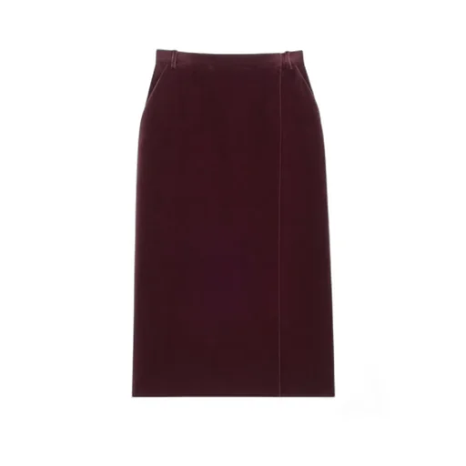 Midi Wrap Skirt In Cotton Velvet