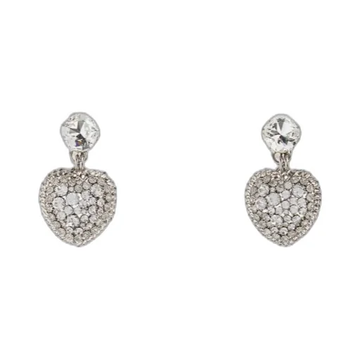 Embellished Metal Heart Earrings