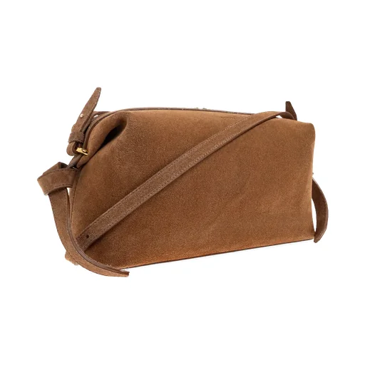 Brioche Knotted Suede Shoulder Bag