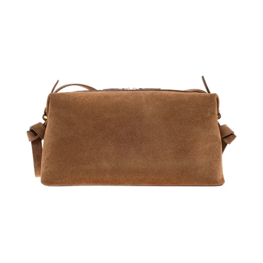 Brioche Knotted Suede Shoulder Bag