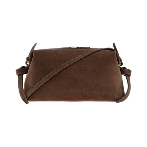 Brioche Knotted Suede Shoulder Bag
