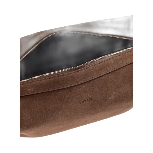 Brioche Knotted Suede Shoulder Bag