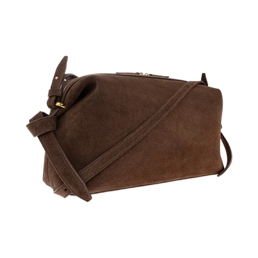 Brioche Knotted Suede Shoulder Bag