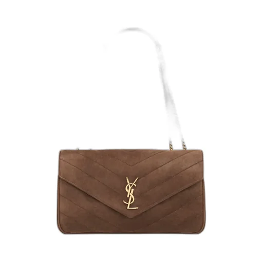 Saint Laurent Loulou Logo Plaque Medium Shoulder Bag