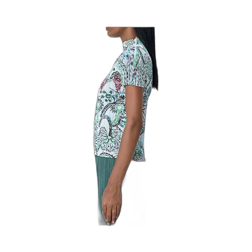 Stand Collar Printed Blouse