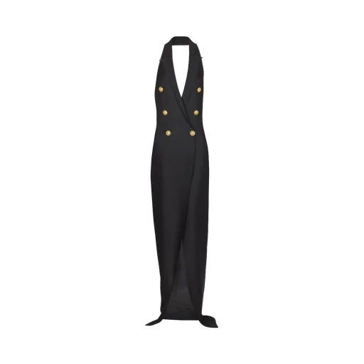 Balmain Long Halterneck Knit Dres