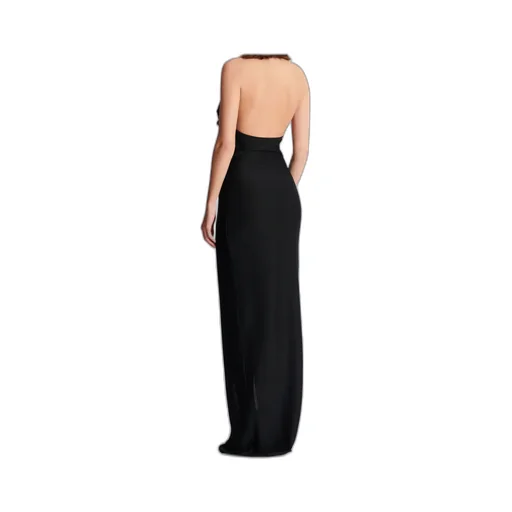 Balmain Long Halterneck Knit Dres