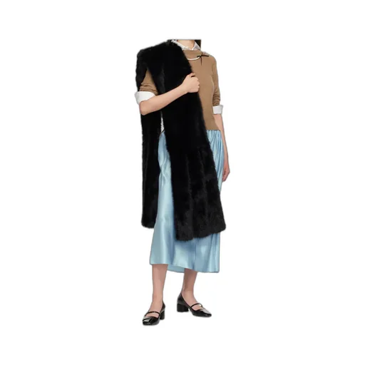 Triple Slit Faux Fur Scarf