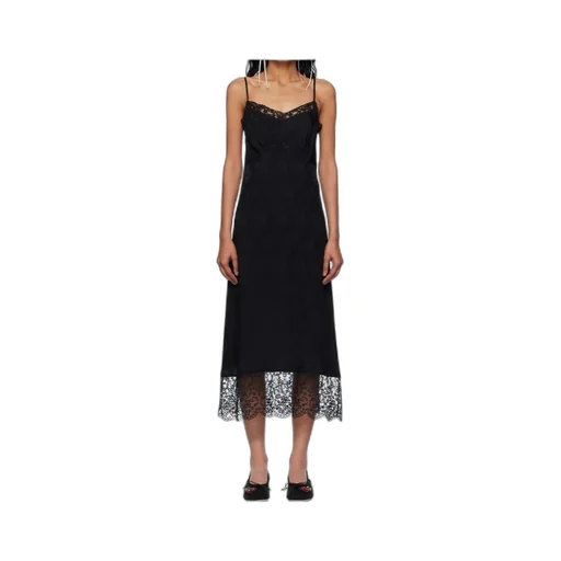 Floral-Lace Slip Midi Dress