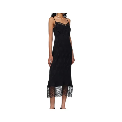 Floral-Lace Slip Midi Dress
