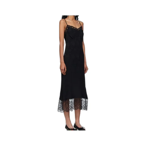 Floral-Lace Slip Midi Dress