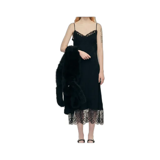 Floral-Lace Slip Midi Dress