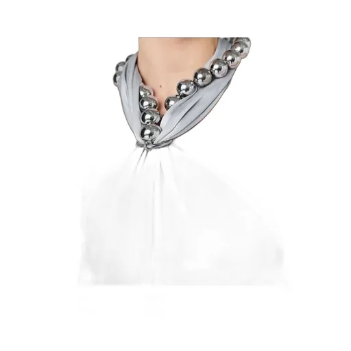 Ball-Chain Halterneck Satin Maxi Dress