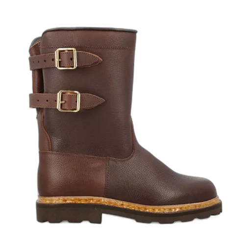 Sanglier Double-Buckle Leather Boots