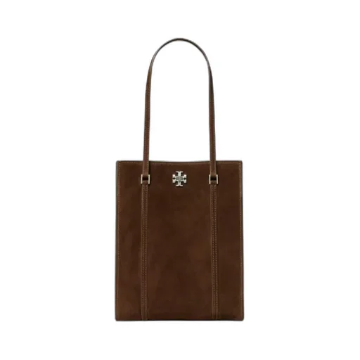 Small Kira Turnlock Suede Tote Bag