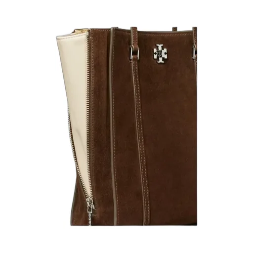 Small Kira Turnlock Suede Tote Bag