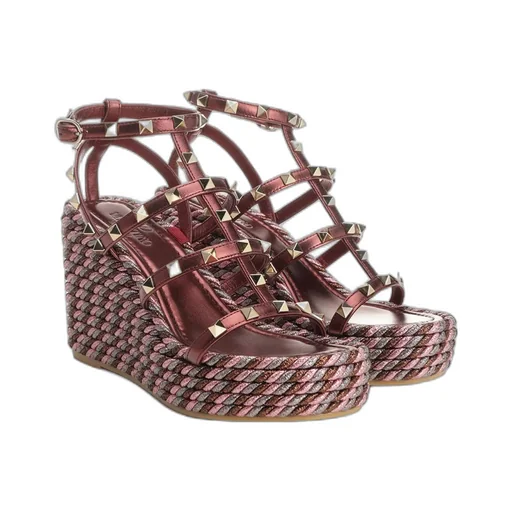95Mm Studded Wedge Sandals