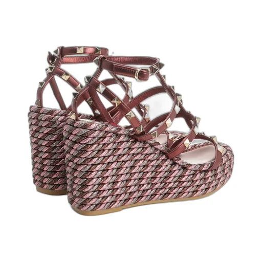 95Mm Studded Wedge Sandals
