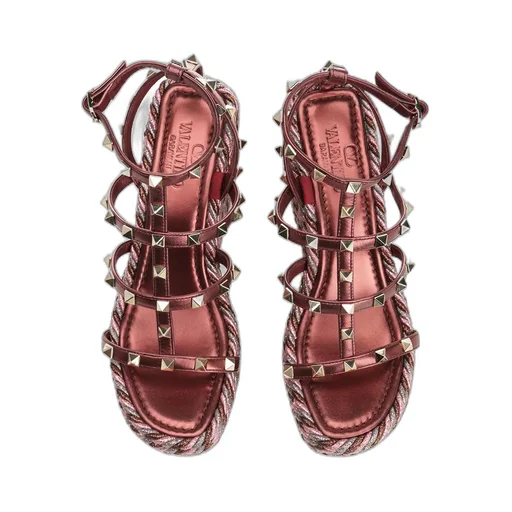 95Mm Studded Wedge Sandals