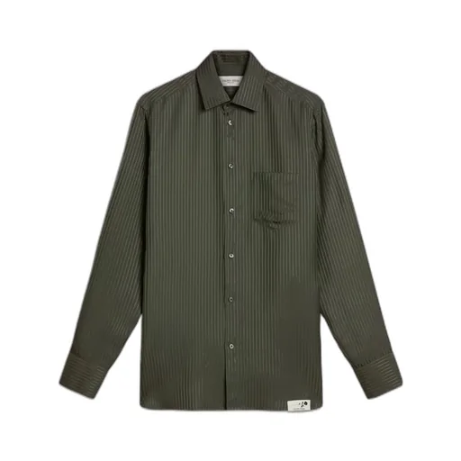 Pinstripe Buttoned-Cuff Shirt