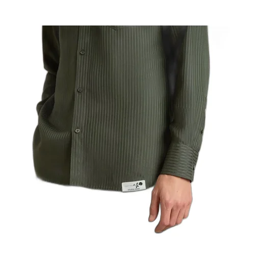Pinstripe Buttoned-Cuff Shirt