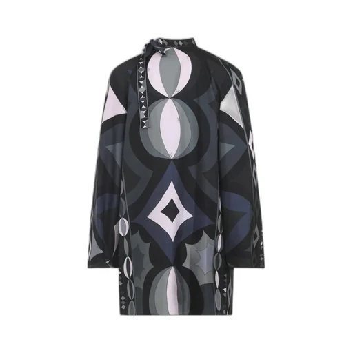 Pucci Geometric-Printed Long-Sleeved Dress