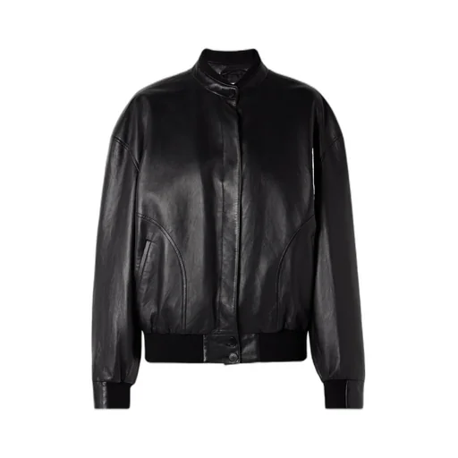 Long-Sleeved Leather Jacket