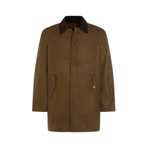Brown Cotton Wax Trench Coat From Barbour X Baracuta Featuring Classic Collar