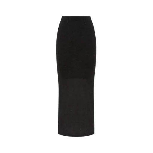 Metallic-Detail Slit Skirt