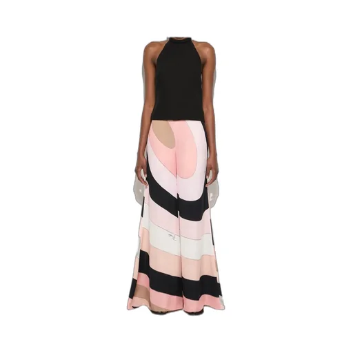 Halter Neck Geometric-Print Jumpsuit