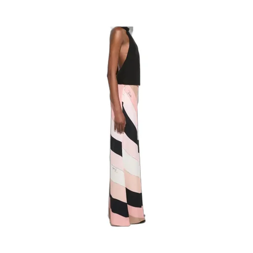 Halter Neck Geometric-Print Jumpsuit