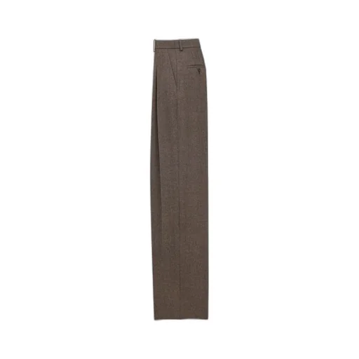 Wide-Leg Pants In Herringbone Wool