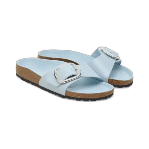 Buckle Patent Leather Flat Sandals