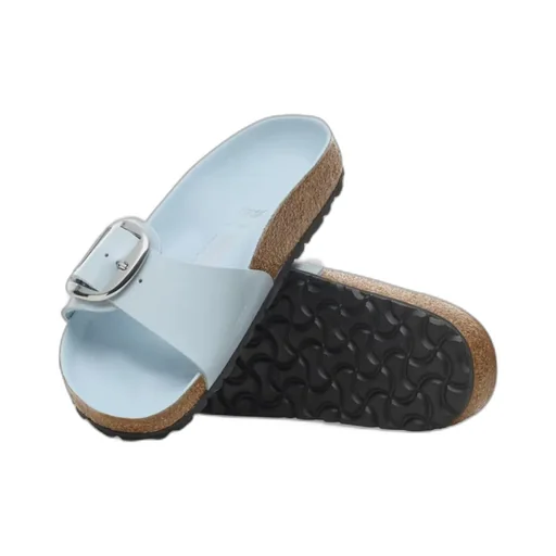 Buckle Patent Leather Flat Sandals