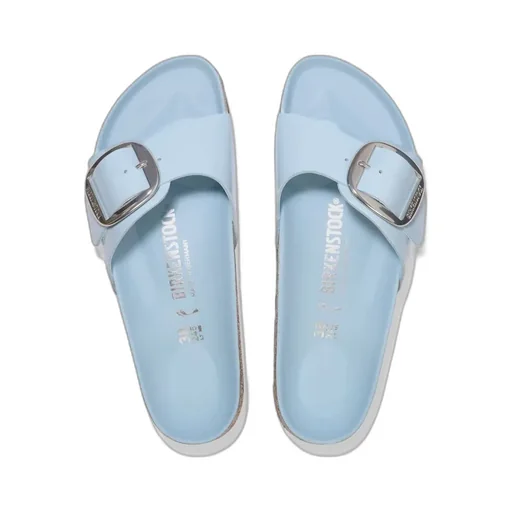 Buckle Patent Leather Flat Sandals