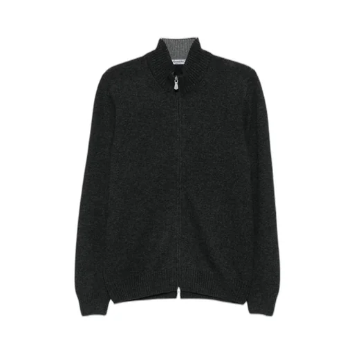 Zip-Front Ribbed Cardigan