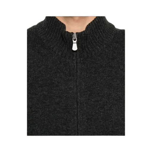 Zip-Front Ribbed Cardigan