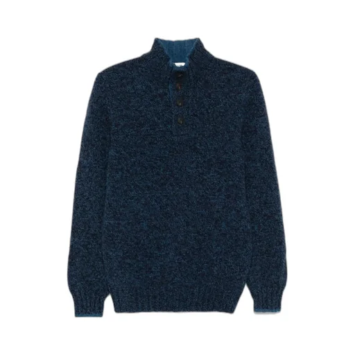 Mock-Neck Button Cardigan