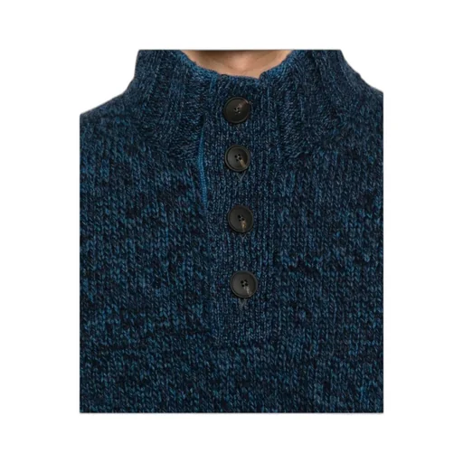 Mock-Neck Button Cardigan