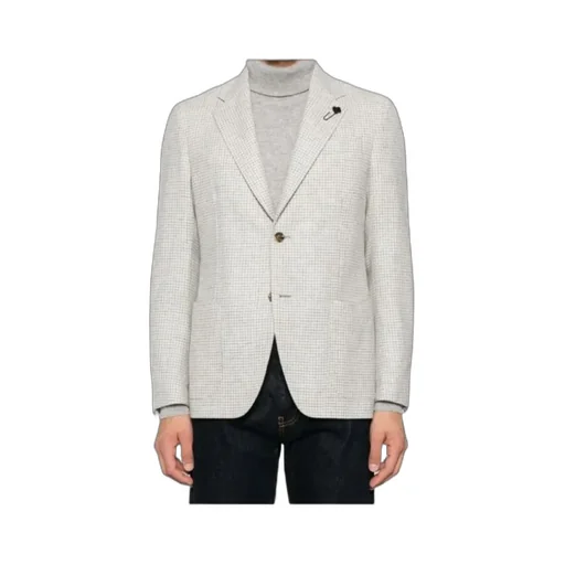 Lardini Single-Breasted Checked Blazer