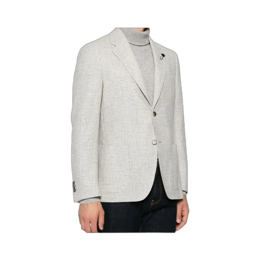 Lardini Single-Breasted Checked Blazer