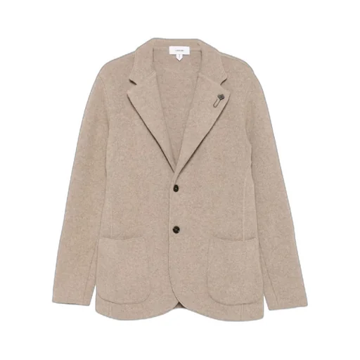 Patch-Pockets Buttoned Blazer