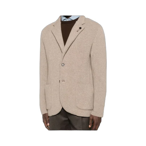 Patch-Pockets Buttoned Blazer